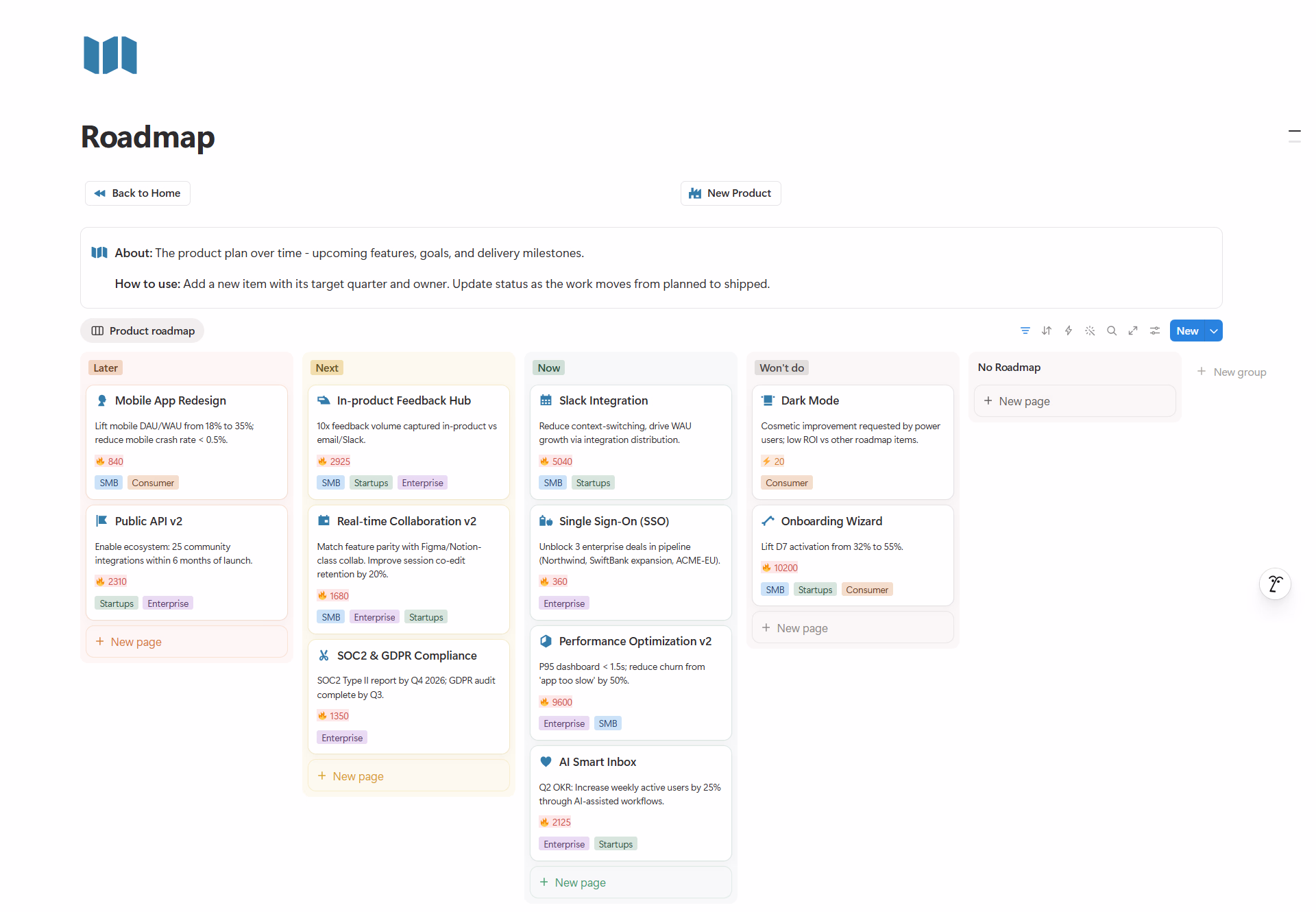 Roadmap TailorFlow preview