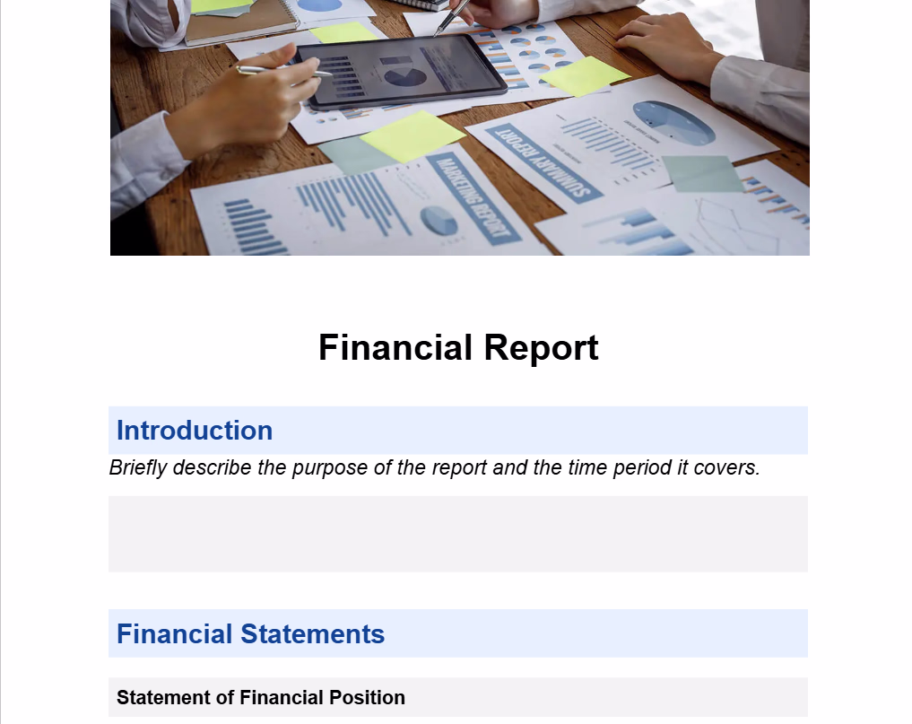 Financial Report Template preview
