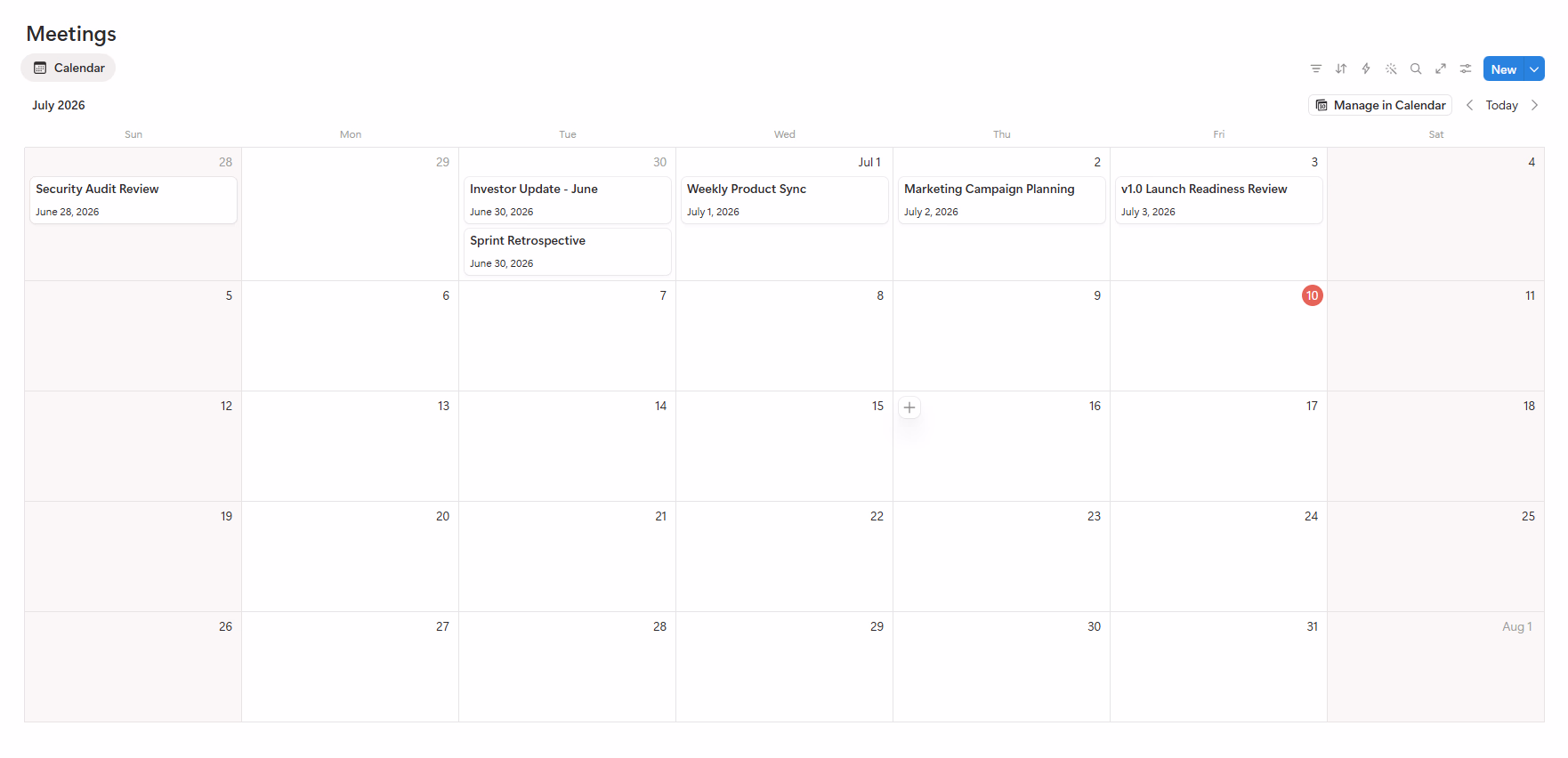 Meetings Database